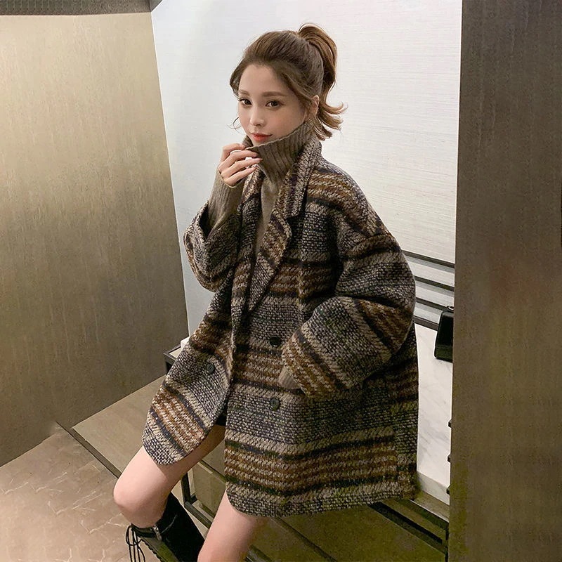 韓国ファッション コート レディース 長袖アウターHE57 5,495円