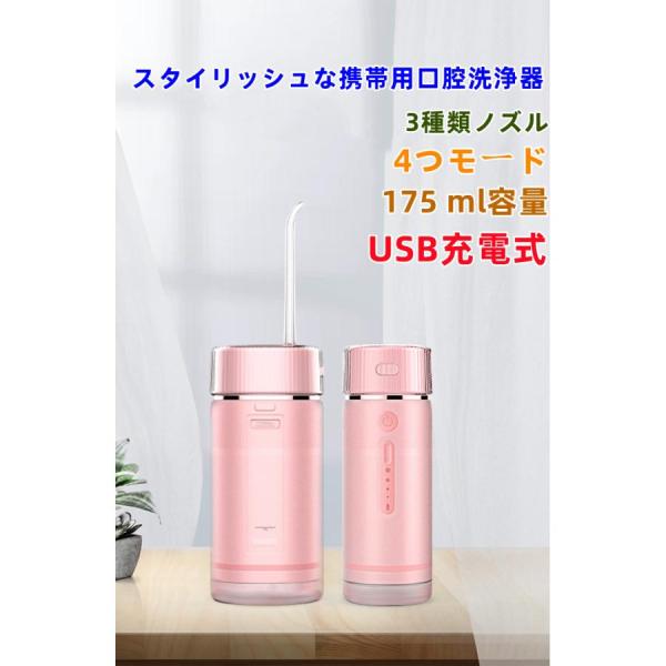 2024最新版 携帯用電動式口腔洗浄器 ジェットウォッシャー 口腔洗浄機 4つモード 防水 歯間ジェット 歯周ポケット 洗浄 歯垢除去 USB充電式 感謝祭