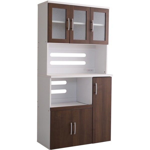 ホームテイスト NPST-1890 ウォールナット 大容量食器棚【Nasuta-ナスタ-】 メーカー直送