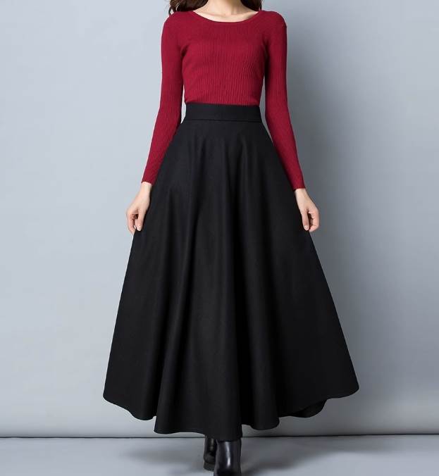 レディース スカート フレア フレアスカート ロングスカート ロング アンクル丈 Aライン