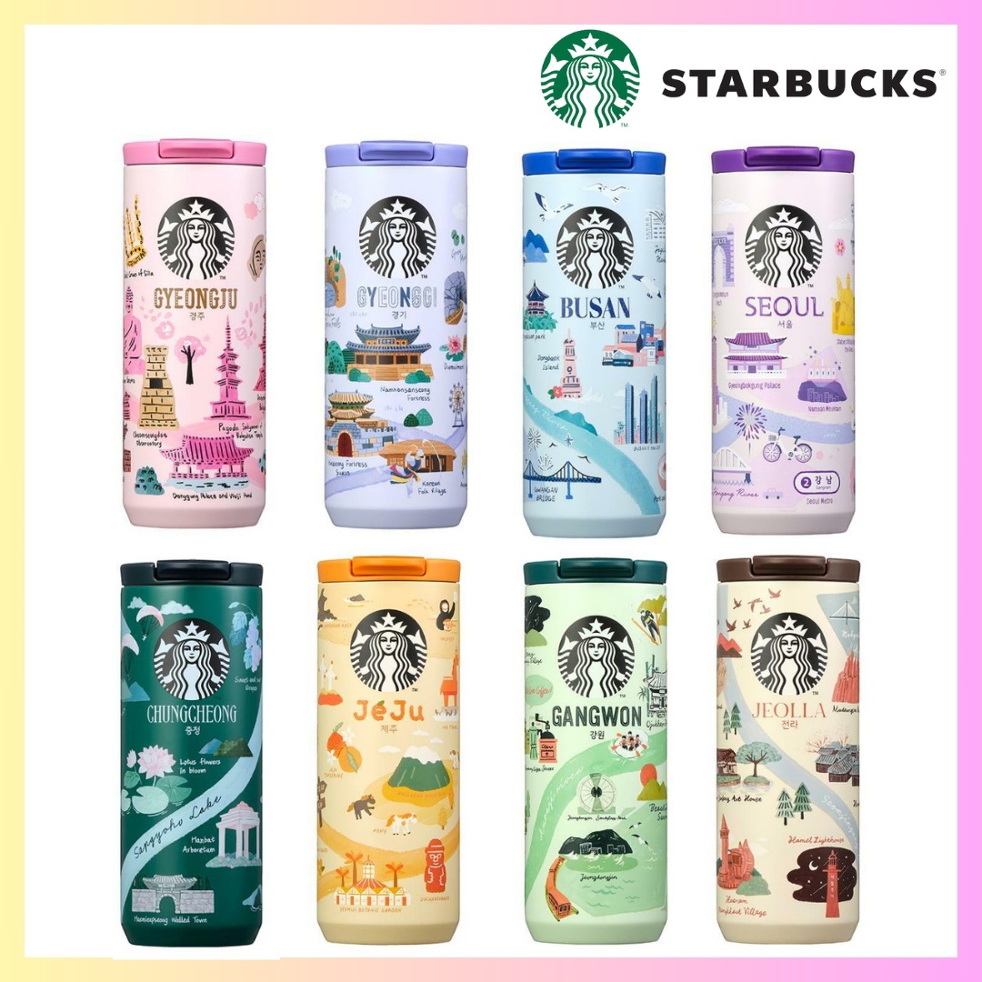 韓国スターバックス アンニョン 안녕 MD タンブラー 355ml 8色 + FREE OMAKE 韓国限定商品 正規品 SEOUL, JEJU, BUSAN, GANGWON, GYEONGJU