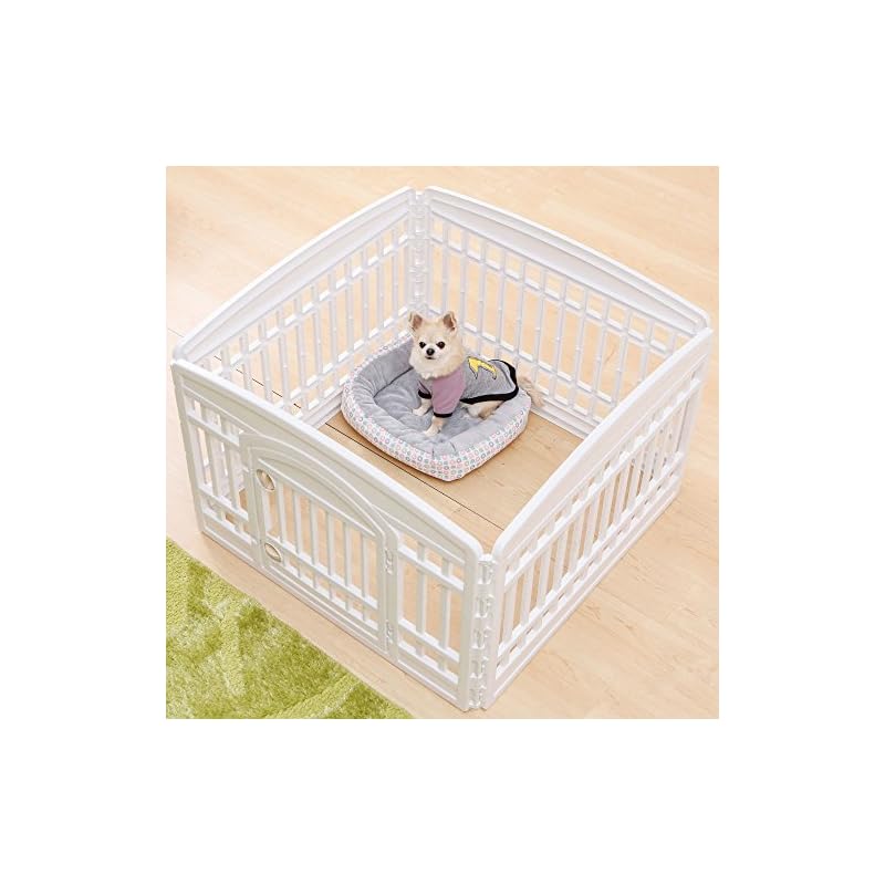 【即納】アイリスオーヤマ ペットサークル 折りたたみ ホワイト/ベージュ 小型犬用 幅91.5奥行91.5高さ60cm