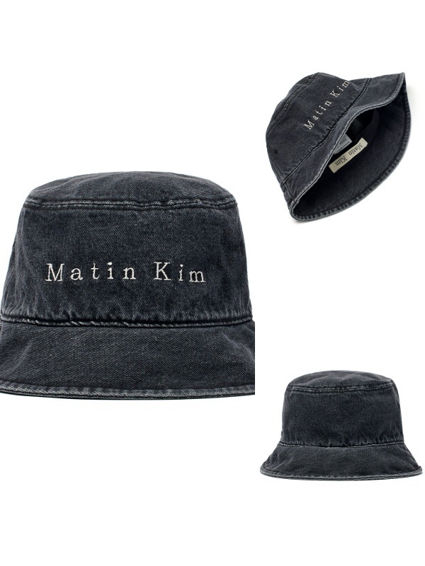 LOGO JACQUARD HEAVY KNIT BUCKET HAT IN BLACK – Matin Kim