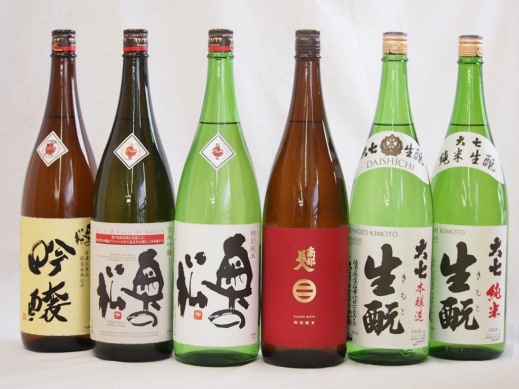 東北日本酒6本セット(奥の松 吟醸(福島県) 奥の松 全米吟醸(福島県) 奥の松 特別純米(福島県)