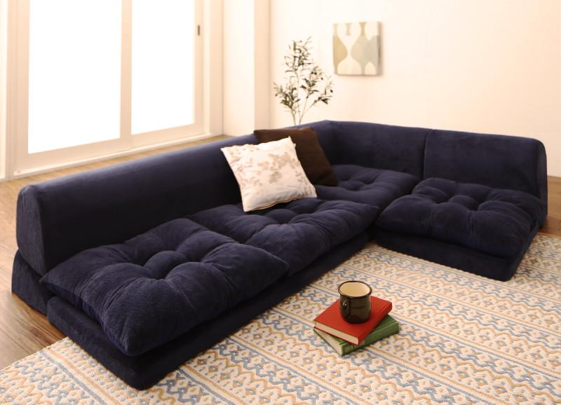 ふわふわなめらかマイクロファイバーフロア コーナーソファ 3点set/1P＋2P＋コーナー極上肌触り