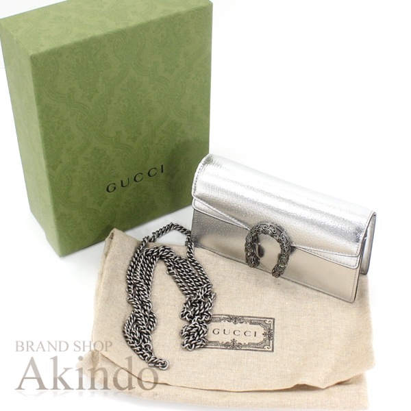 【新品】 チェーンショルダー ッグ スーパーミニバッグ デュオニソス チェーン シルバー レザー 476432 バッグ レディース 斜め掛け