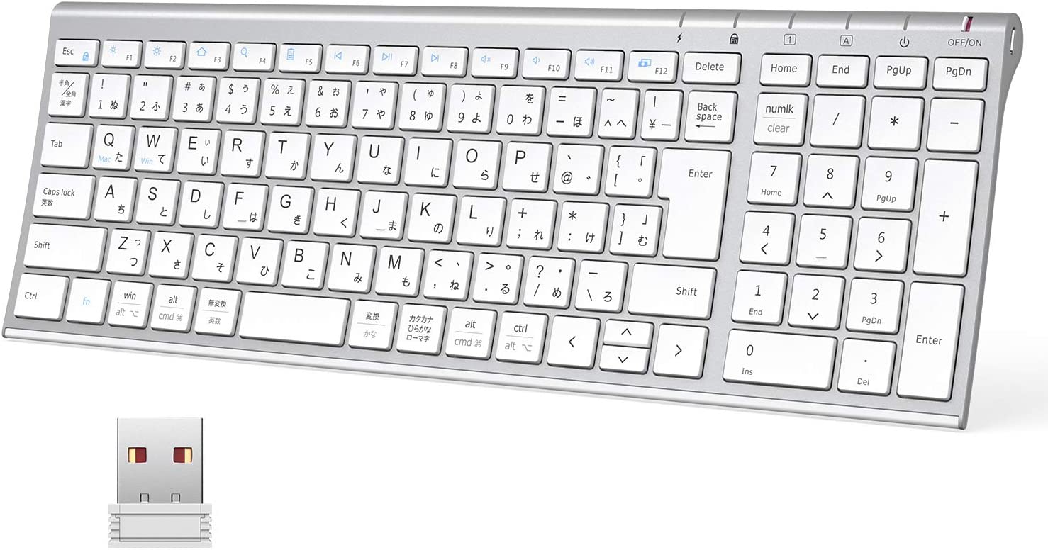 【本日限定価格】 iClever GKJ22S シルバーホワイト 日本語説明書 Mac対応 Wind