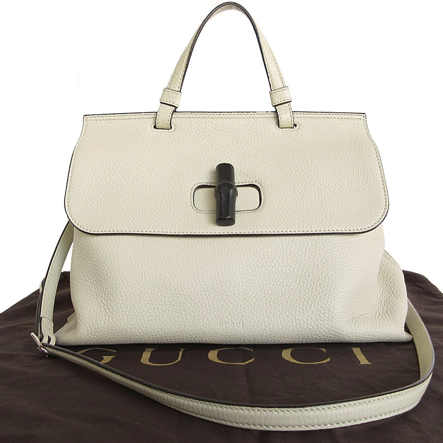 グッチ GUCCI ハンドバッグ ショルダーバッグ バンブー レザー アイボリー レディース 392013 s0060j