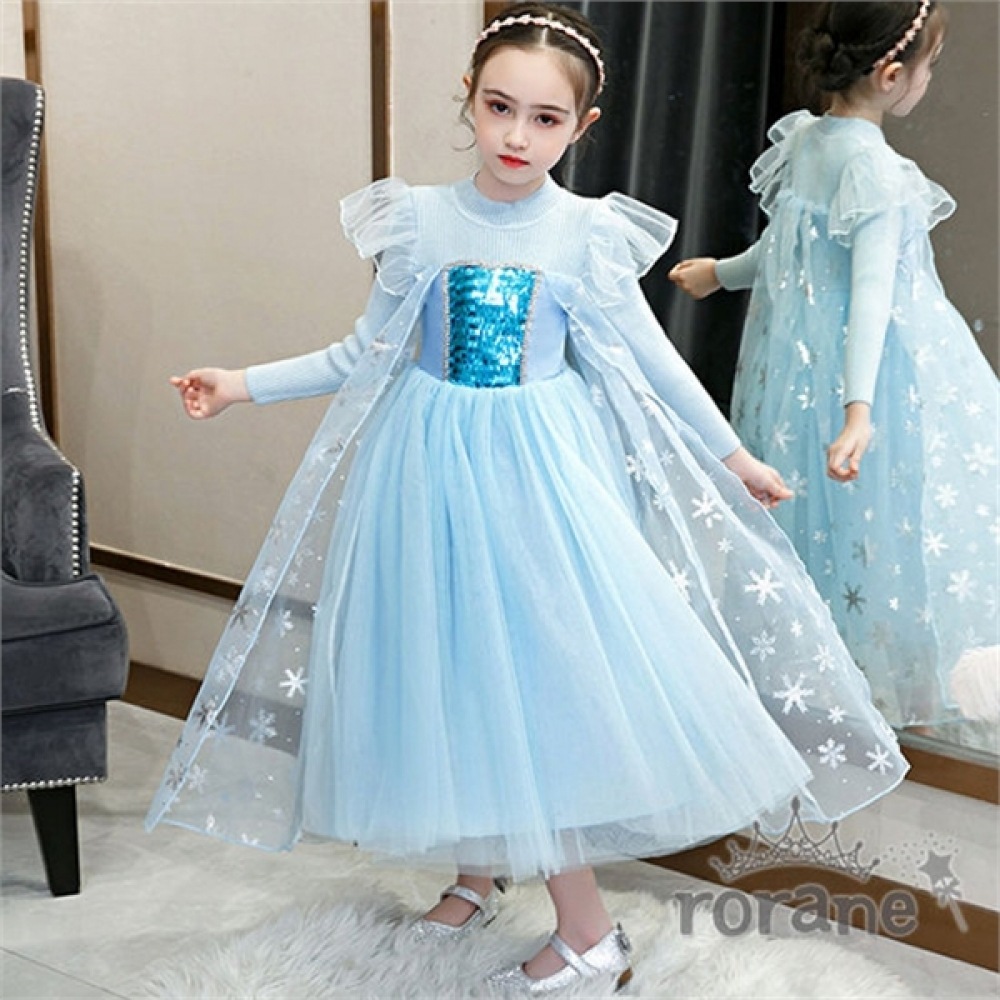 ロラネ 新作女の子雪の花プリンセスドレス 5,645円