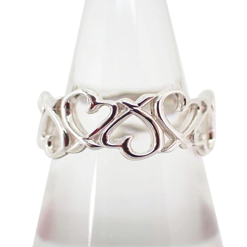 【中古】TIFFANY/ティファニー 925 フルエタニティラビングハート リング 13.5号[g335-27］