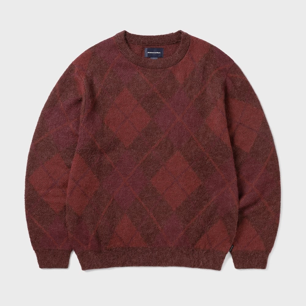 ディス・イズ・ネヴァー・ザット・モヘアーガイル・ニット・セーター・バーガンディ