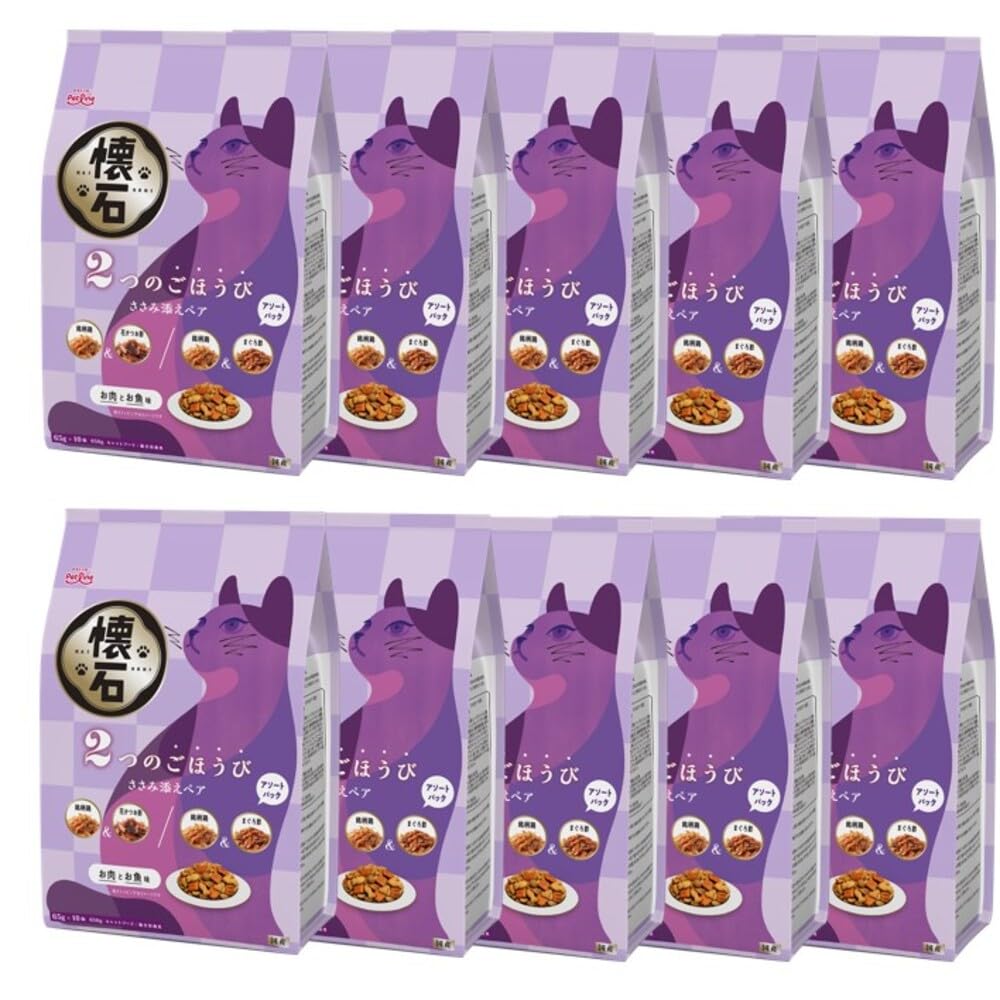 ペットライン 懐石 2つのごほうび ささみ添えペア キャットドライ 総合栄養食 【国産/小分け】 650g 10袋 (ケース販売)