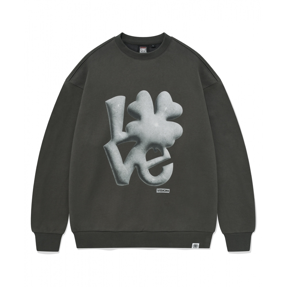 VISION StreetWEAR VSW 3D ラブ クルーネック チャコール