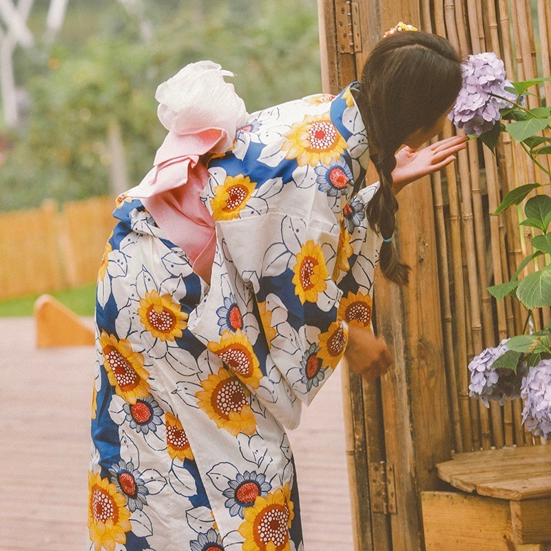 やまとり 日本の伝統的な夏浴衣 未改良綿着物 写真撮影 旅行写真撮影 和風 母の日-0001013