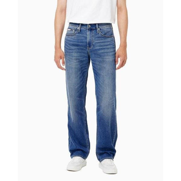 男性90年代ストレートフィットミッドブルーストーンウォッシュデニム(J326406)