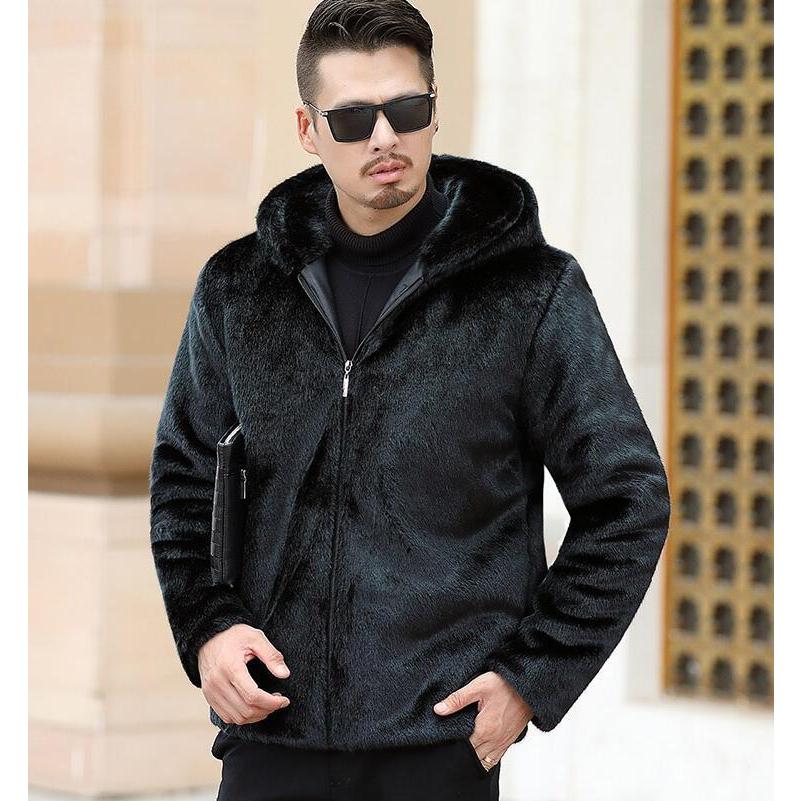 毛皮コート 上着 ジャケット ブラック 長袖 ファーコート 防風 フェイクファー メンズ 人気 ショートコート お洒落 カジュアル 冬物 アウター 暖かい 防寒 上質