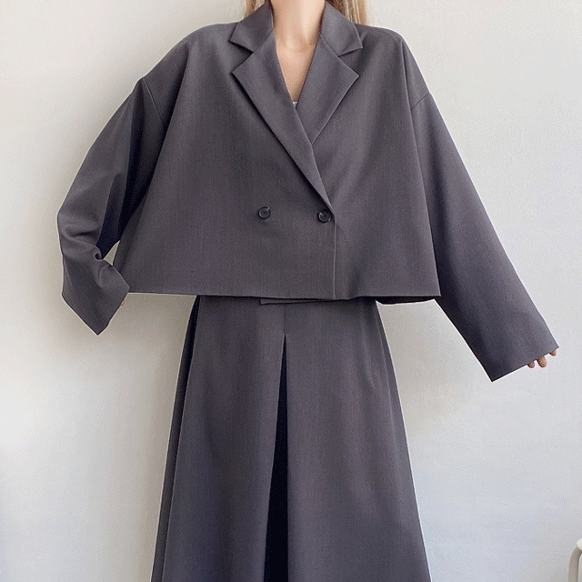 Size(~130) オーバーフィット ベーシック クロップ ジャケット (ビッグサイズ) 2color