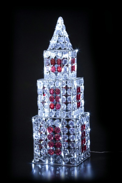 送料無料クリスタルビーズモチーフ３連タワー WG-7305 友愛玩具 クリスマス イルミネーション