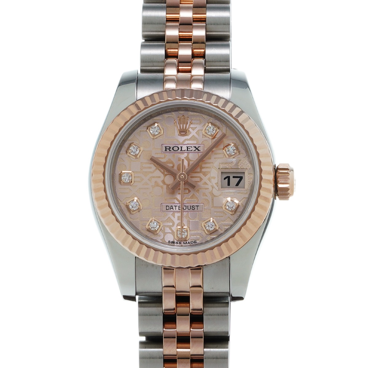 ロレックス デイトジャスト 10Pダイヤ 179171G -(8桁 ランダム) ピンクコンピュータ/ダイヤモンド レディース 腕時計 自動巻き 中古 銀蔵 616,000円
