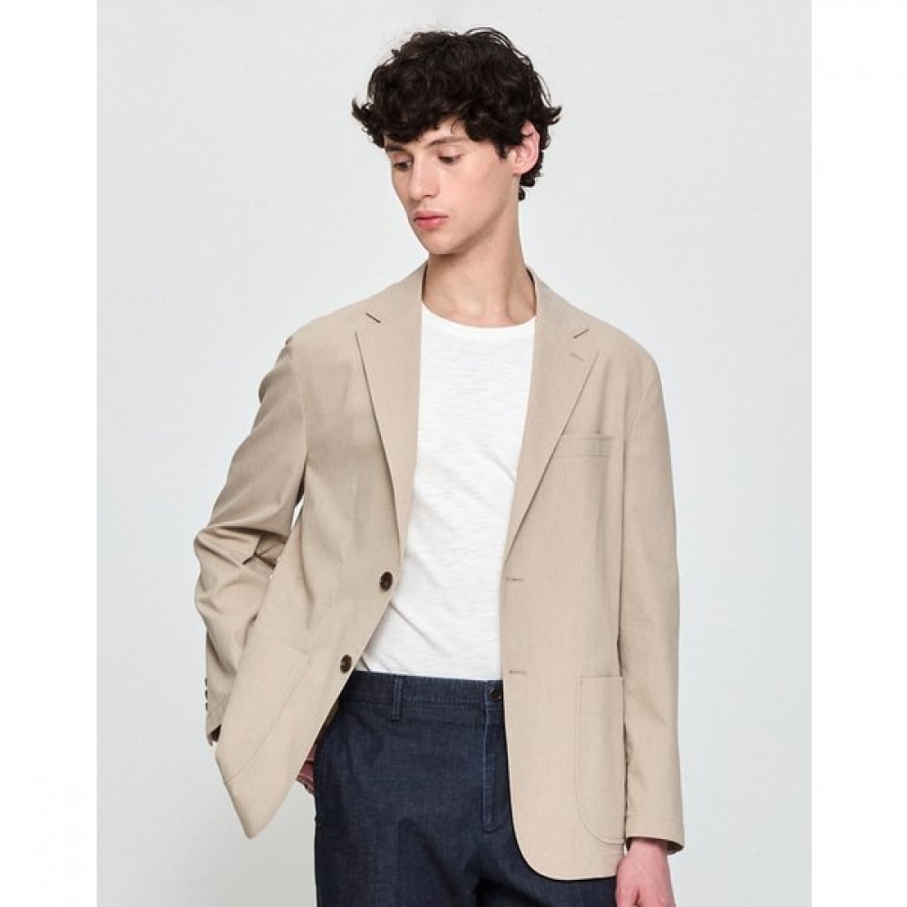 [25SS] ベージュコットンレクチャーセットアップジャケットHZJA5B330I2