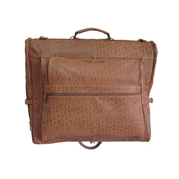 Amerileather Brown Leather Chai River Pebble-Print Garment Bag (#2435-1) 並行輸入品 26,134円