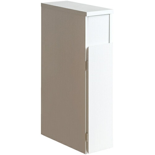 宮武製作所【お客様組み立て】30L スリムダストボックス Santia（サンティア） ホワイト 幅17奥行き44.5高さ80cm DB-F170-WH【インテリア 家具 木目調 ゴミ箱 キャスター付き