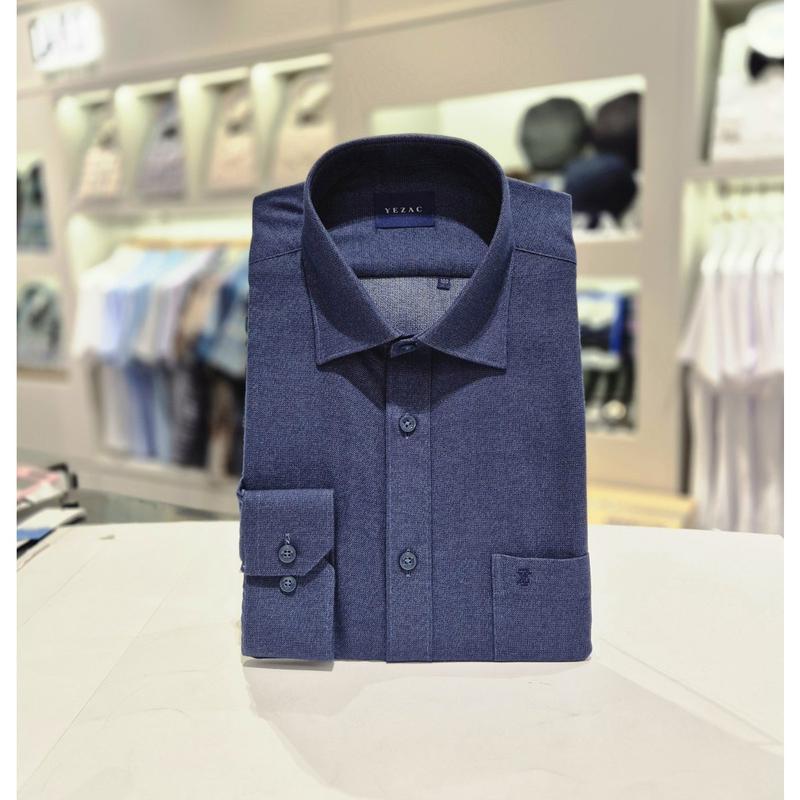 長袖レギュラーフィット起毛ソリッドカジュアルシャツ EWR125_s