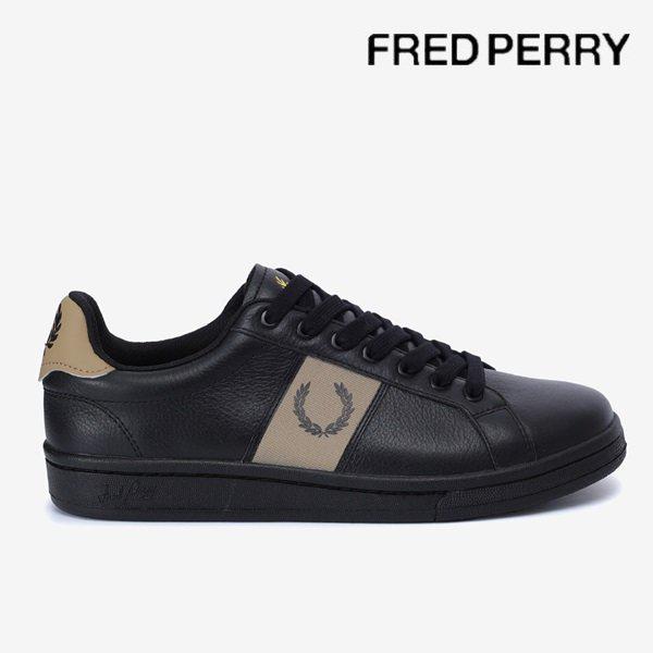 [B721 レザー/ブランド ウェビング] FRED PERRY 男性スニーカー SFPM2416304-U78