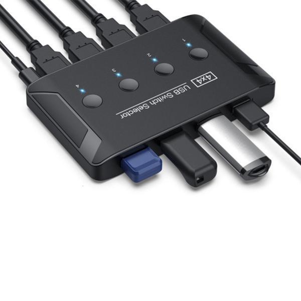 ラップトップ用の4つのUSBデバイスを共有するUSB3.0スイッチセレクター4ポート4コンピューター