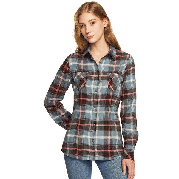 CQR 女性用メンズシャツ タクティカル コットンシャツ チェック柄シャツ CQ-WOF002