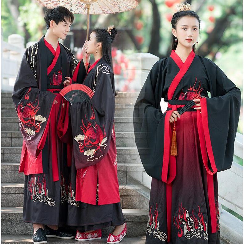 漢服唐装　メンズ　レディース中華服　オリジナル豪華男女兼用チャイナ服　フェニックス鳳凰刺繍　広袖羽織　スカート（袴）華流舞台ステージ衣装　チャイナ風コ30%までに制限
