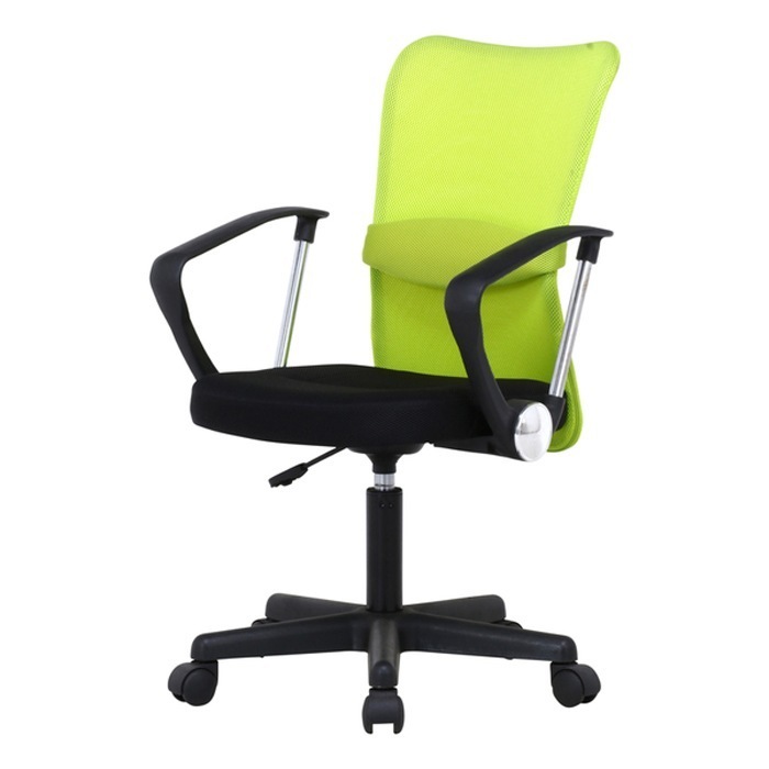 メッシュバックチェアー ハンター 肘付 GR fj-90871 グリーン