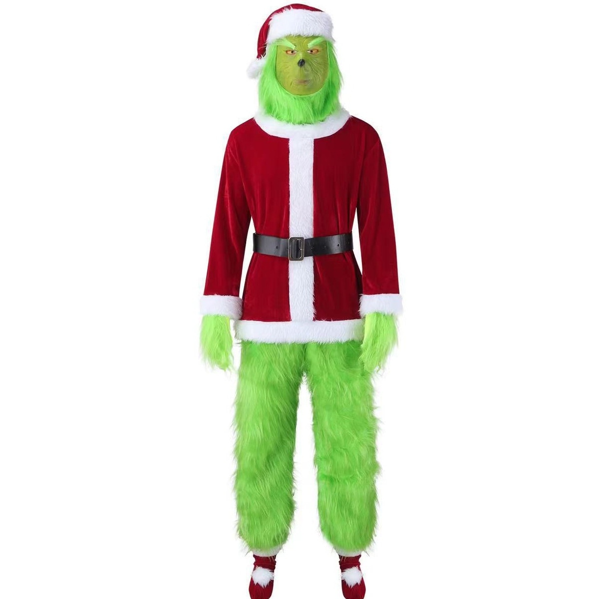 ロングヘア新しいクリスマスコスチュームコスプレ服サンタクロースグリーングリンチクリスマスウォッチ