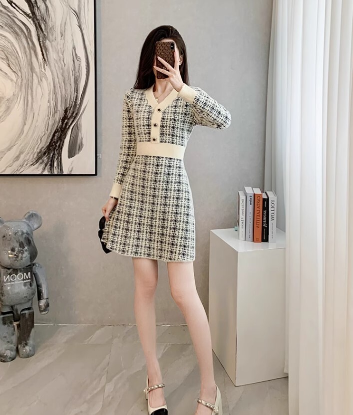 ワンピース ニットワンピース ワンピドレス 膝上 長袖 Vネック ニット かわいい 大人可愛い きれいめ カジュアル 大人 上品 おしゃれ お洒落 かっこいい 大人女子 ラブリー キュート ガーリー