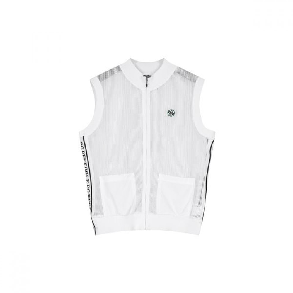 [ラックスゴルフ] ラックスゴルフ PG ゴルフクラブメンズレタリングポイントメッシュジップアップベストJB25M301