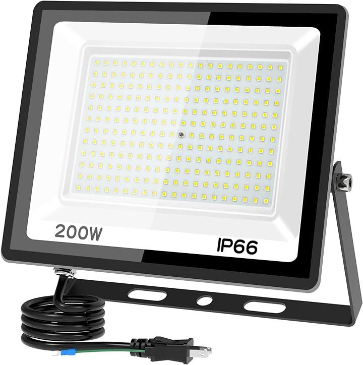 投光器 led投光器 屋外 灯光器 作業灯 外灯 工事用ライト ledライト 屋内 屋外用 野外 防水 看板灯 200W 1個( 黒い) 8,342円