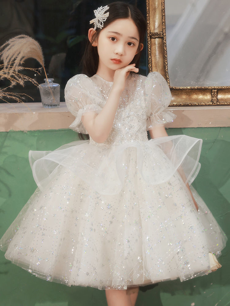 女の子ドレス 夏 子供 プリンセスドレス フラワーガール リトルガール ホスト ピアノ 演奏衣装