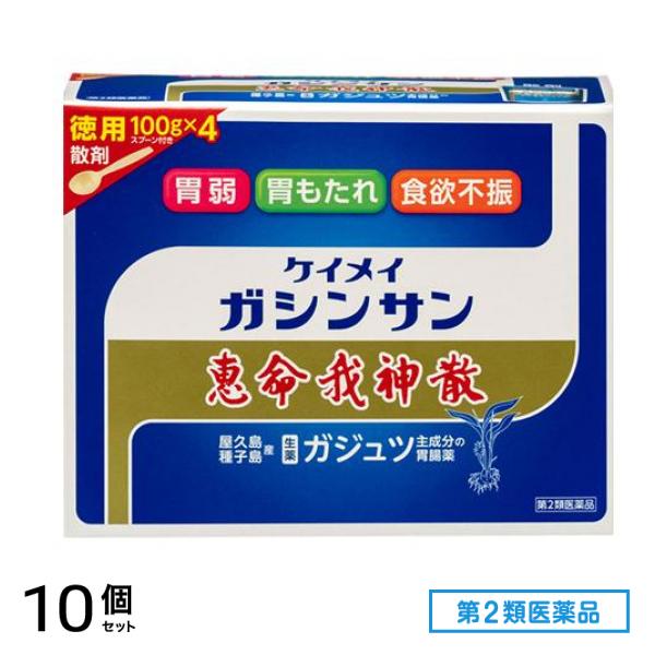 第２類医薬品 恵命我神散 散剤タイプ 徳用 パウチ袋 400g (100g×4袋) 10個セット