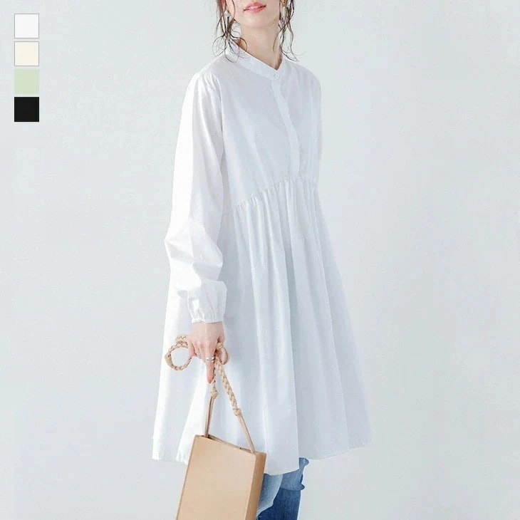 長袖シャツブラウスレディースチュニックミドル丈体型カバー大きいサイズシアーシャツUVカット日焼け止めシャツワンピース 4,742円