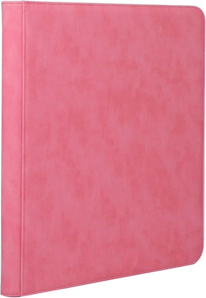 トップローダー用ファイル トップローダー/サイドローダーに入れたままカードを収納可能 ファスナーあり(9ポケット・ピンク)