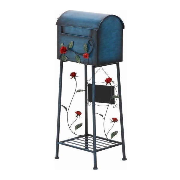 不二貿易 96760 メールボックス ローズ横型 ブルー メーカー直送 8,518円