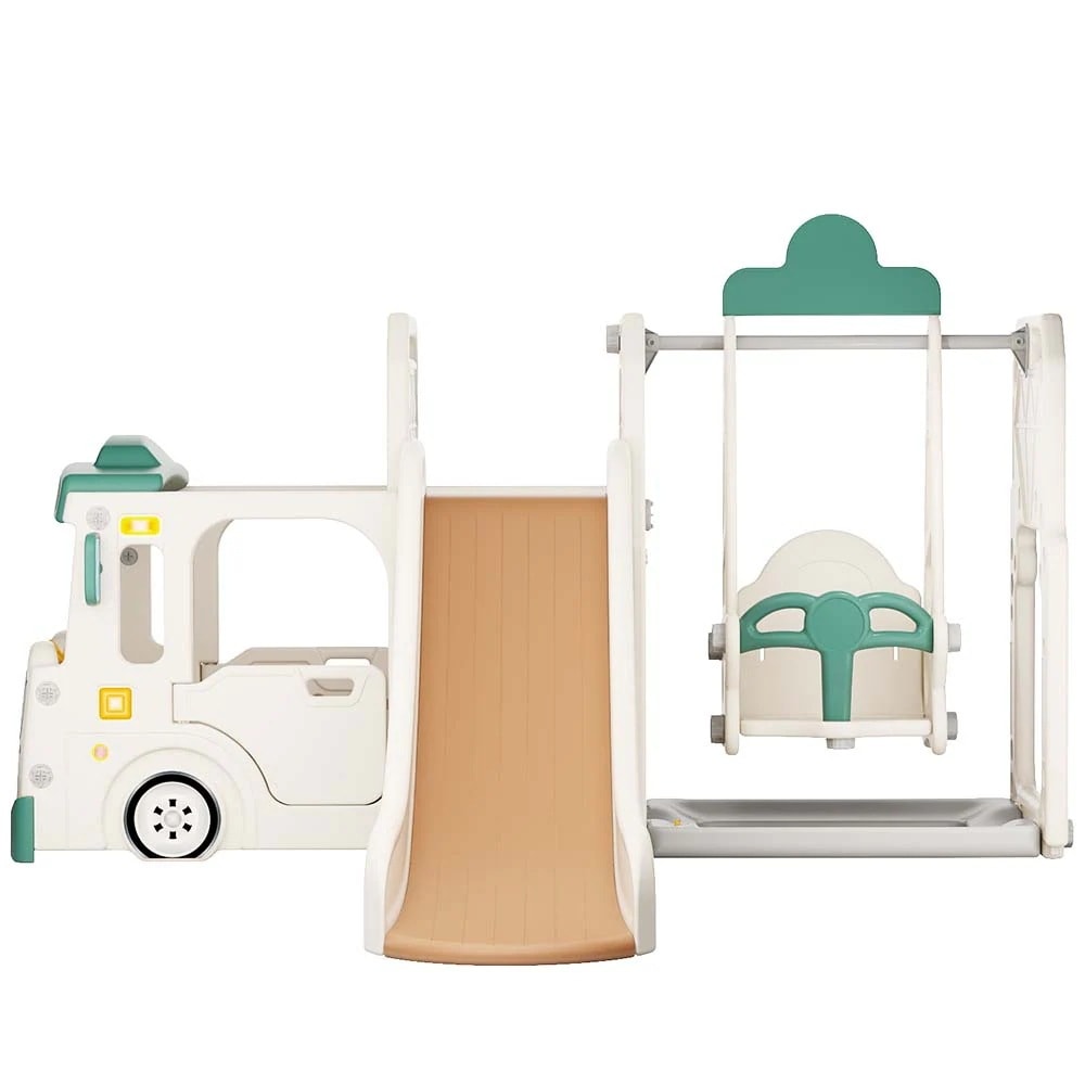 【国内発送/保証付き】バス滑り台 すべり台 ブランコ スイング 大型遊具 すべりだい スライダー 室内 遊具 キッズ キッズパーク 子供 バスケットゴール 子供