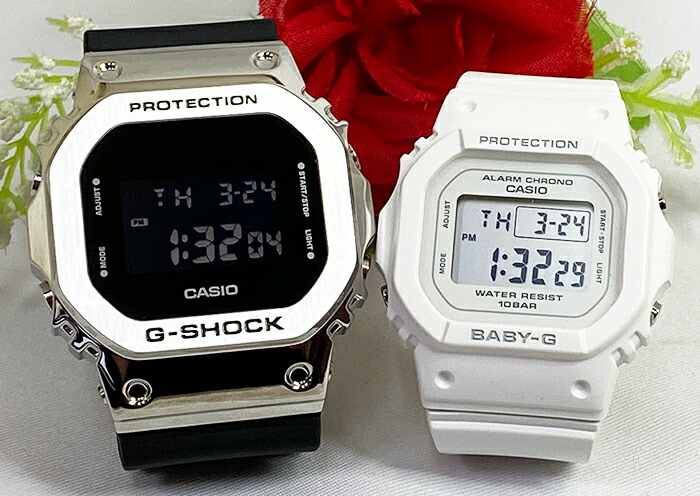 電池式 恋人たちのGショック ペアウオッチ G-SHOCK BABY-G カシオ 2本セット GM-5600-1JF BGD-565U-7JF デジタル お揃い g-shock 　クリスマス