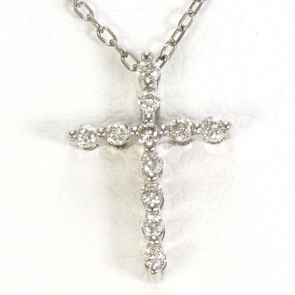 K18 18金 WG ホワイトゴールド ネックレス ダイヤ 0.1 鑑別書 ジュエリー 中古