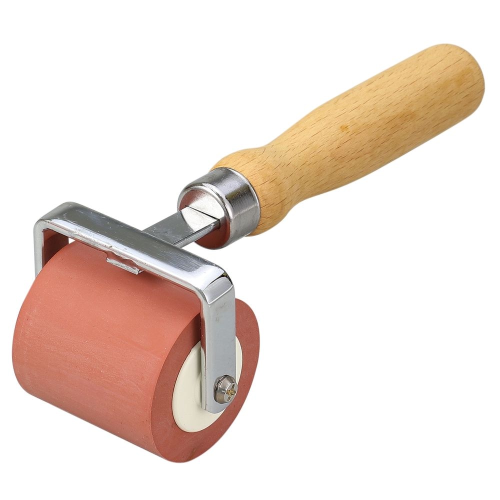 （まとめ買い）転圧ゴムローラー 赤 φ45x50mm 21030 [x3セット]