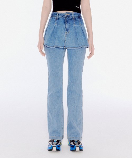 ★YOUHEE★ DENIM SKIRT PANTS SKY BLUE YHDPEA001SL YOUHEE DENIM SKIRT PANTS SKY BLUE YHDPEA001SL