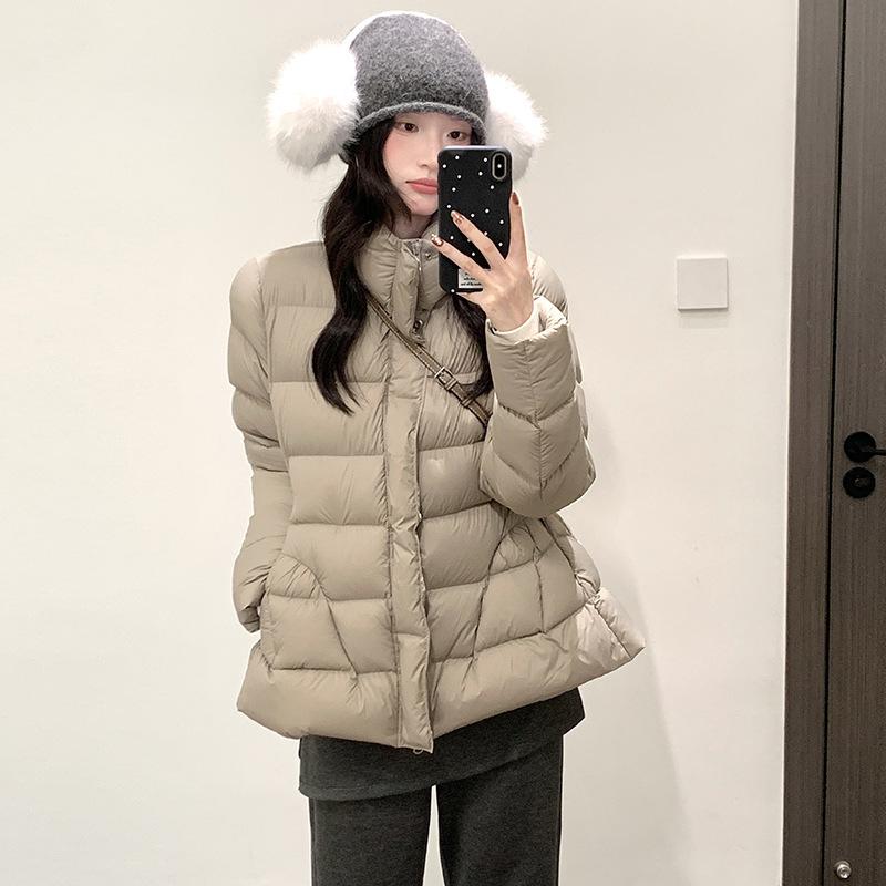 90 ホワイトダックダウンウエストシルエットダウンジャケット女性のための 05 冬のファッション痩身トップトレンディ