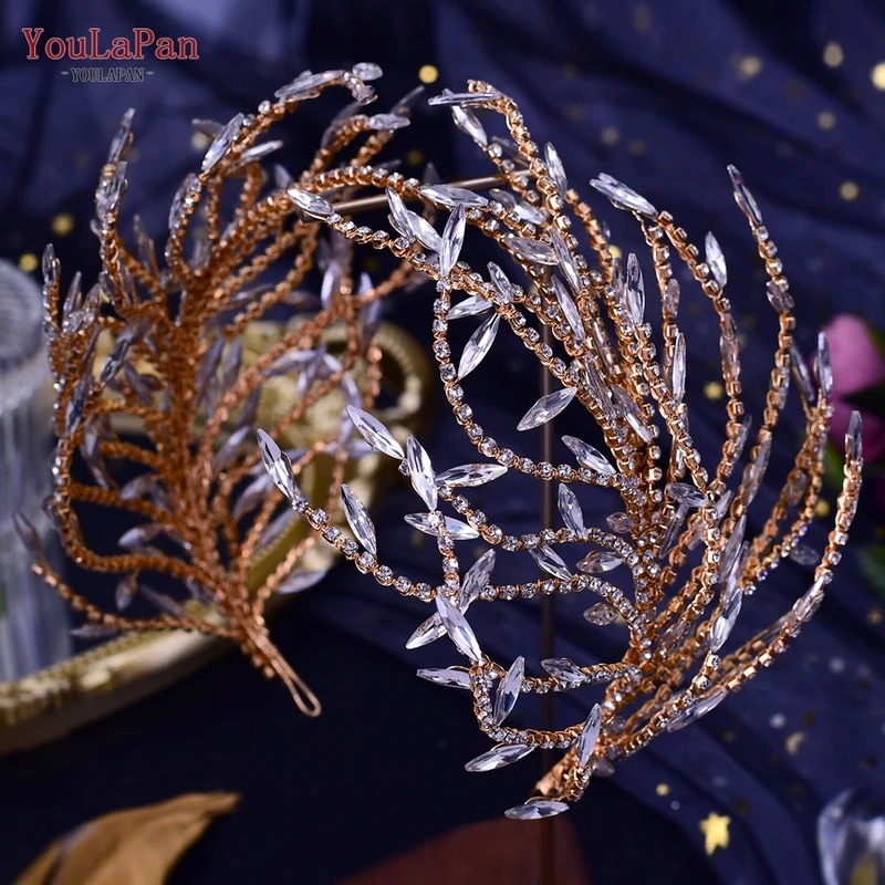 Youlapan-女性のためのブライダルヘッドバンド,ブライダルジュエリー,45 45 HP421-G