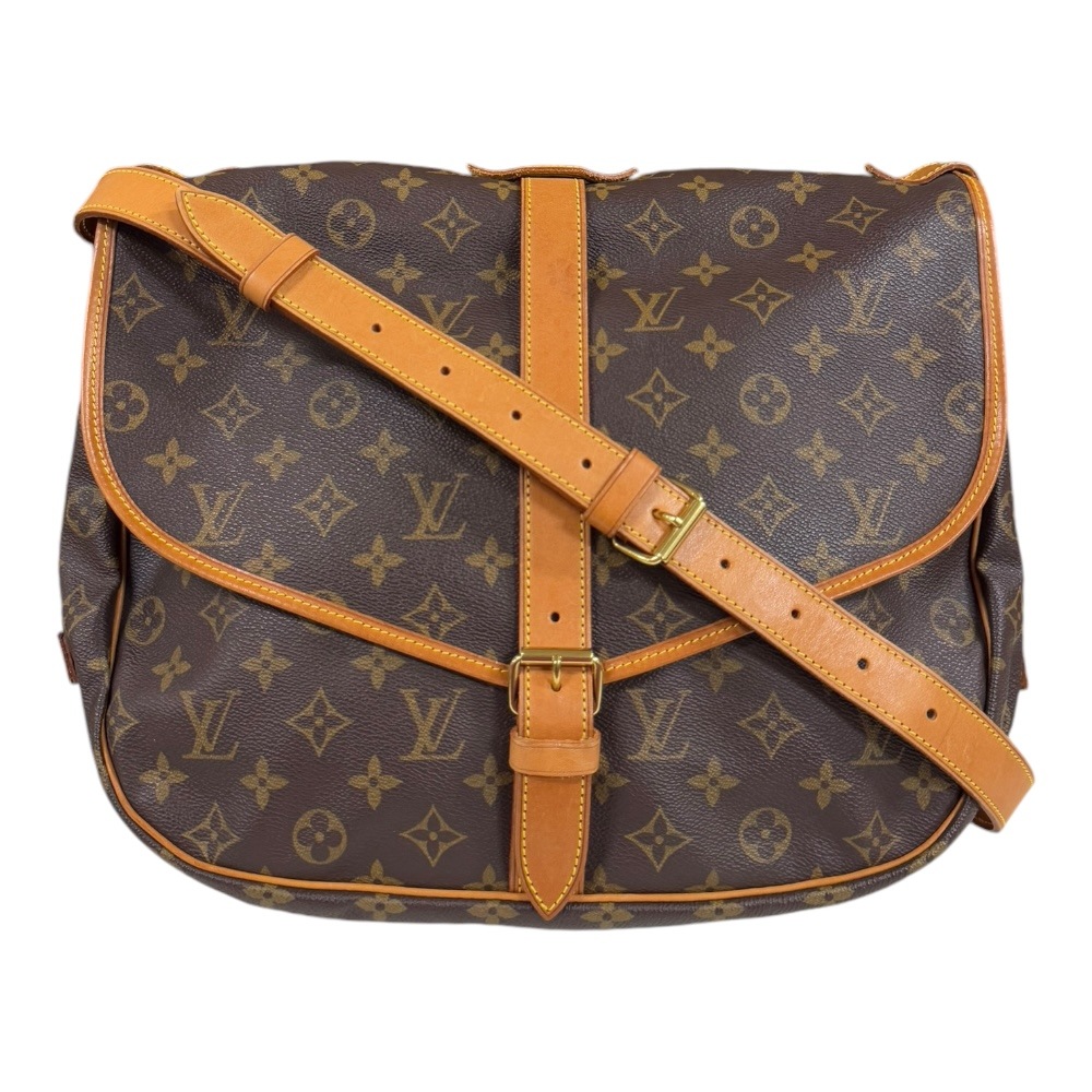 ルイヴィトン ソミュール35 モノグラム ショルダーバッグ モノグラムキャンバス M42254 ブラウン LOUIS VUITTON 中古