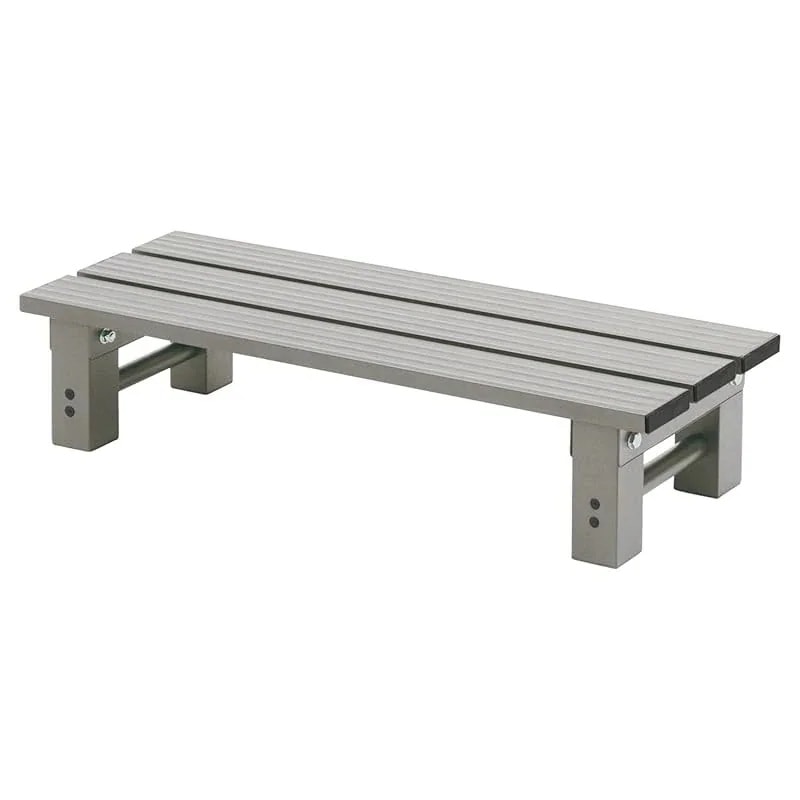 アルミ踏み台1段 幅74×奥行26.5×高さ17cm 玄関台 バルコニー ベランダ デッキ 縁台 段差解消 介護 フラワースタンド ガーデンマスター グレー YM-740L